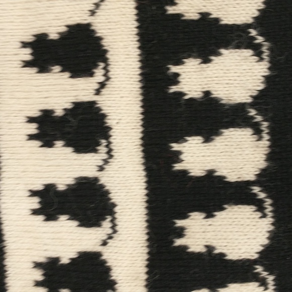 Handknit Sweater Cats Black & Cream Graphic English Wool Crew Pullover 36" Chest - Picture 3 of 9